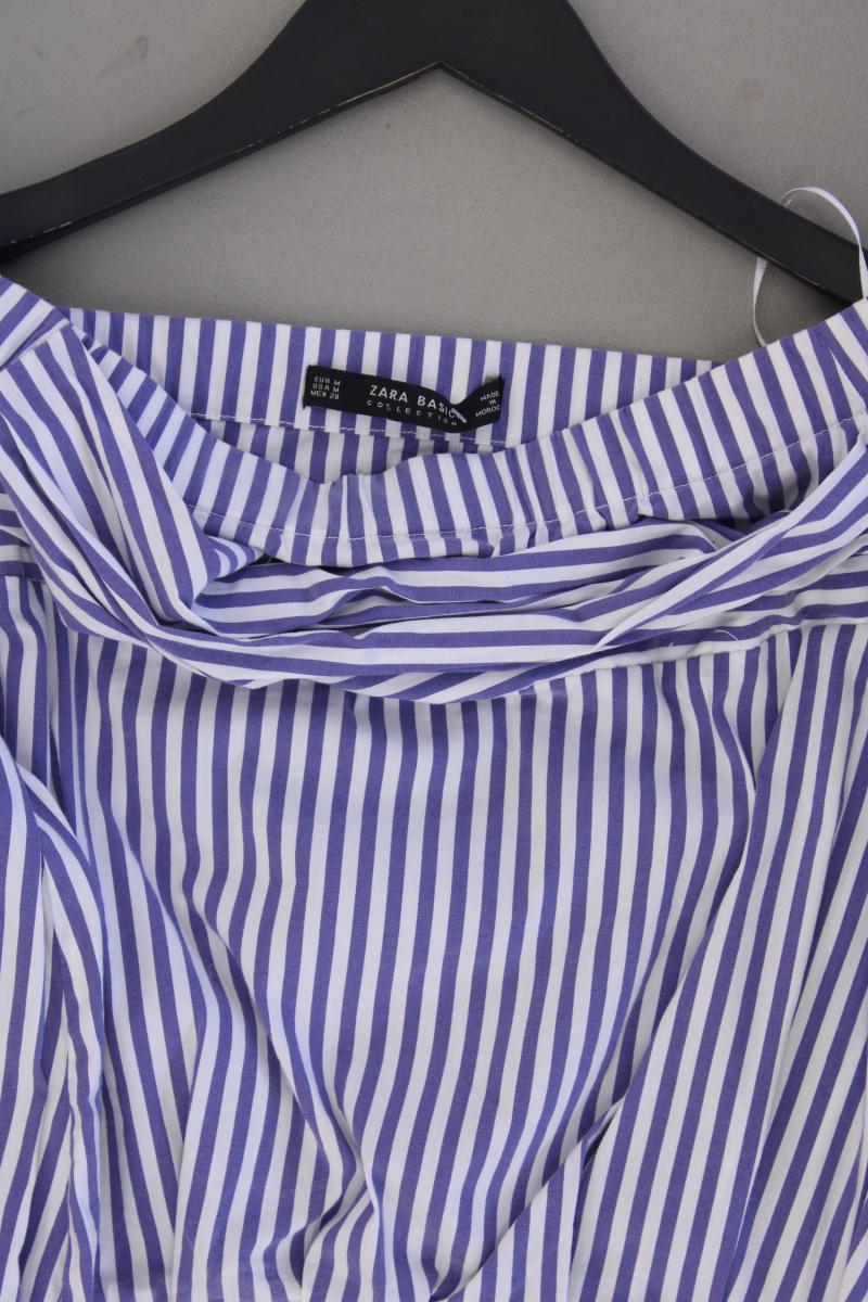 Zara Regular Bluse Gr. M gestreift 3/4 Ärmel mit Carmen-Ausschnitt blau