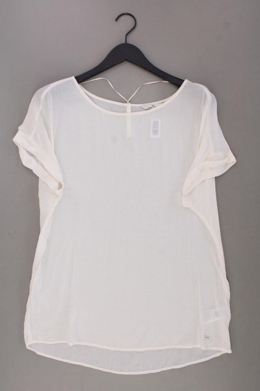 Tom Tailor Kurzarmbluse Gr. 42 creme aus Viskose