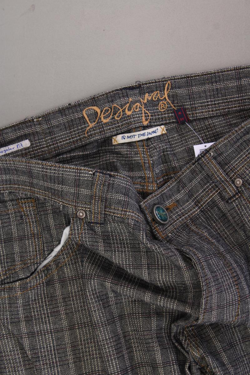 Desigual Stoffhose für Herren Gr. 46 kariert braun aus Baumwolle