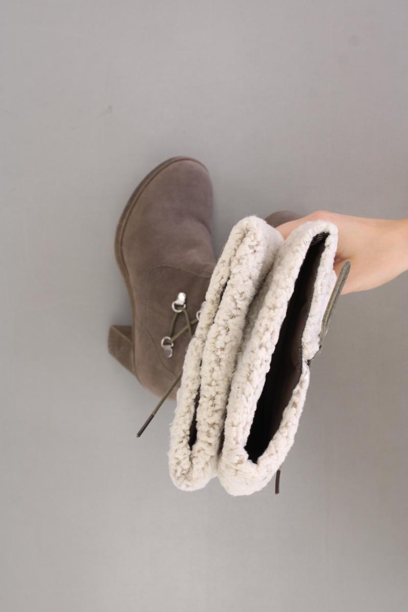 High-Heel Stiefel Gr. 37 braun aus Kunstleder
