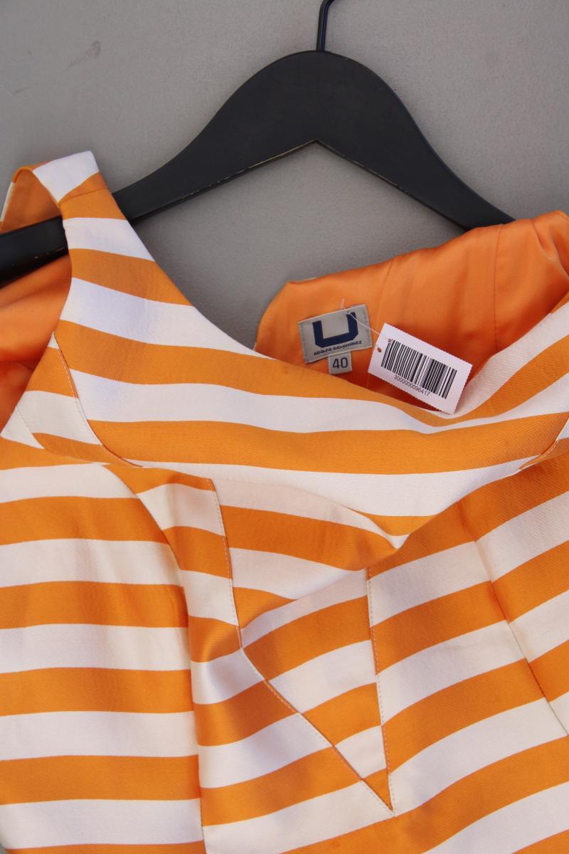 ADOLFO DOMINGUEZ Trägerkleid Gr. 40 gestreift orange aus Polyester
