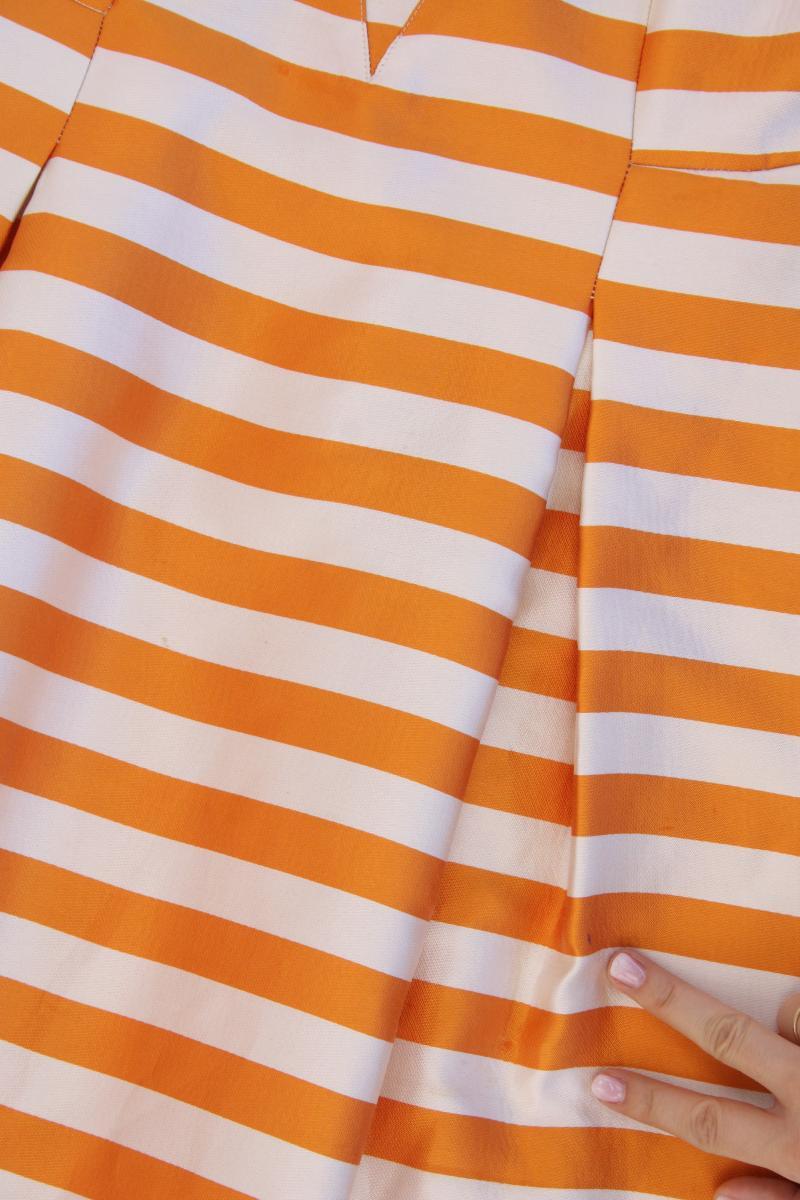 ADOLFO DOMINGUEZ Trägerkleid Gr. 40 gestreift orange aus Polyester