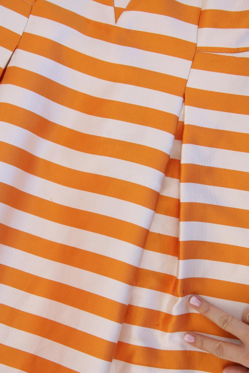 ADOLFO DOMINGUEZ Trägerkleid Gr. 40 gestreift orange aus Polyester