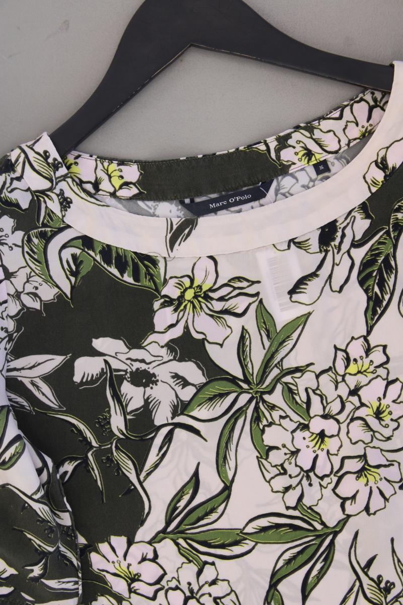 Marc O'Polo Kurzarmbluse Gr. 36 mit Blumenmuster olivgrün aus Cupro