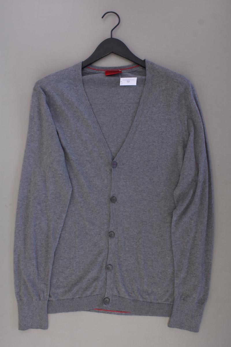 Hugo Boss Strickjacke für Herren Gr. XL neuwertig Langarm grau aus Baumwolle