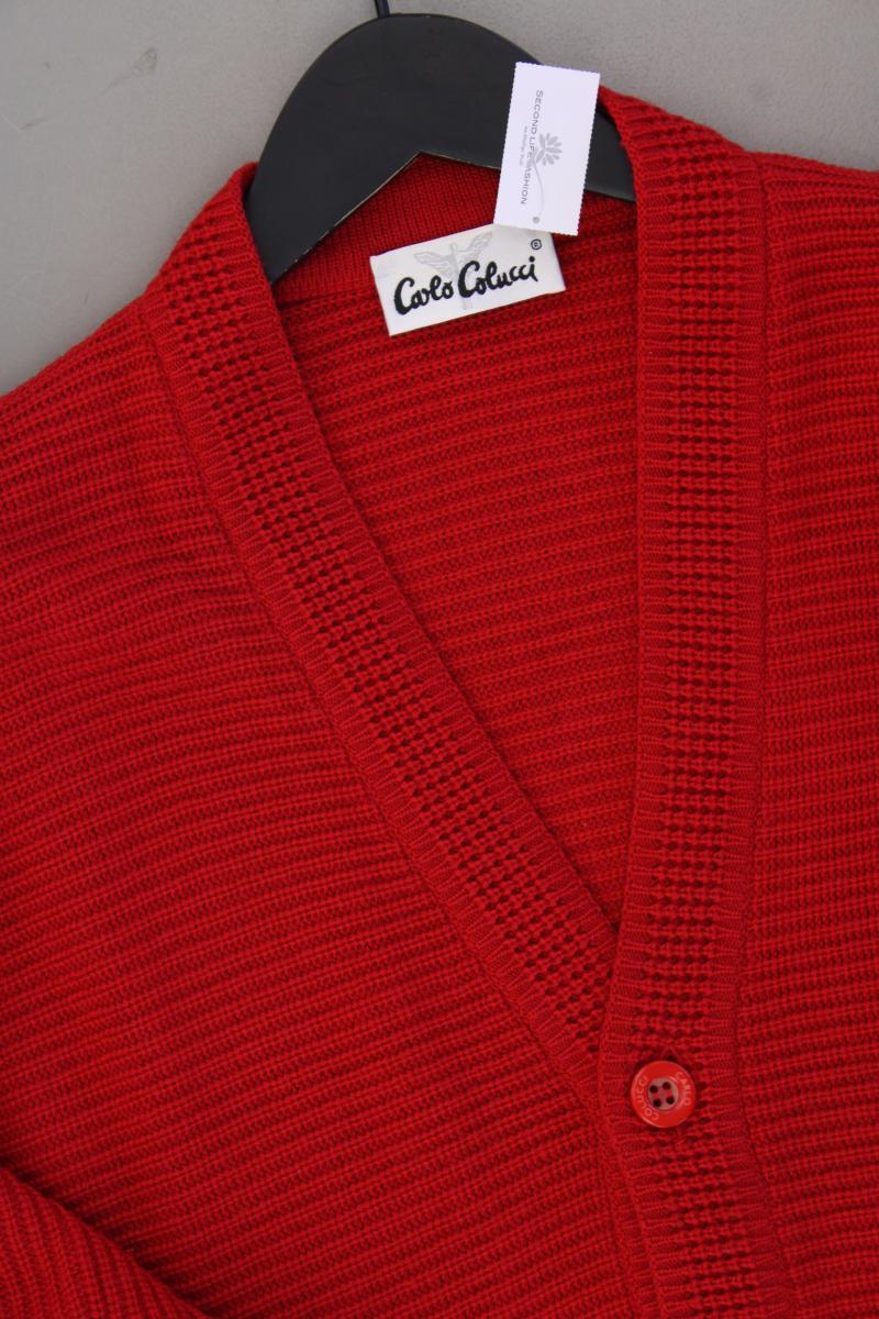 Carlo Colucci Strickjacke für Herren Gr. 54 Langarm Vintage rot aus Schurwolle