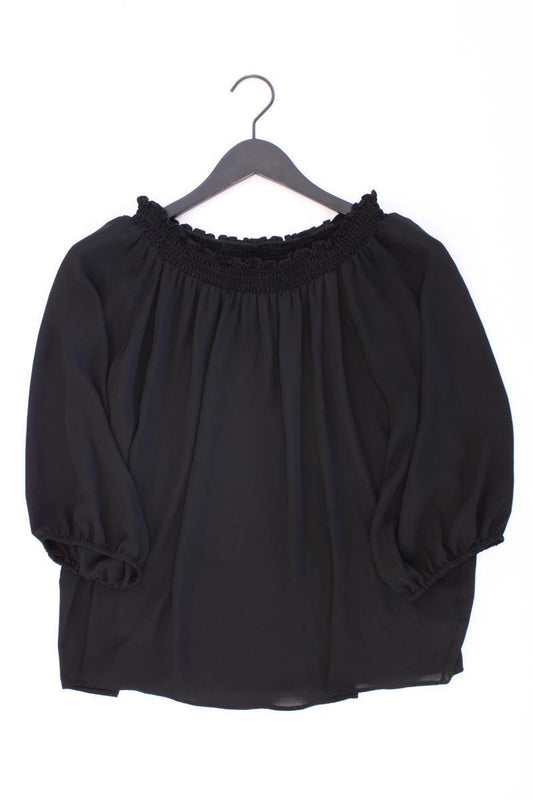 Dorothy Perkins Chiffonbluse Gr. 42 3/4 Ärmel mit Carmen-Ausschnitt schwarz
