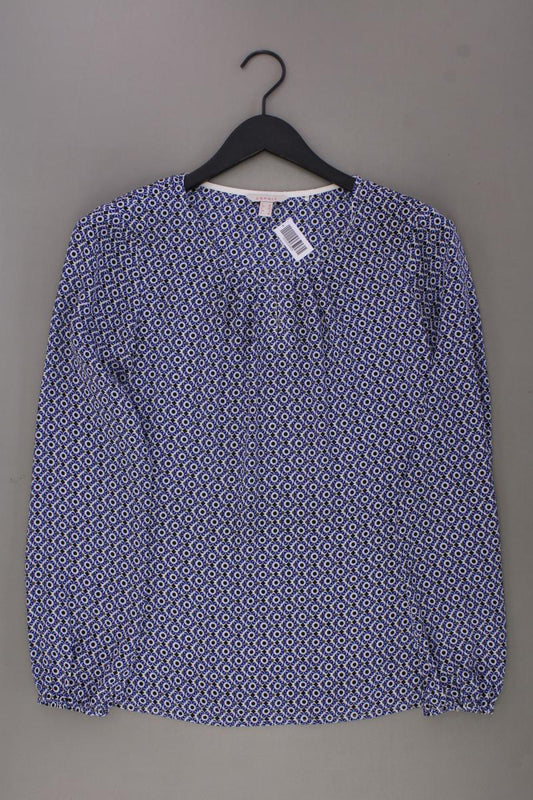 Esprit Langarmbluse Gr. 36 geometrisches Muster neuwertig blau aus Polyester