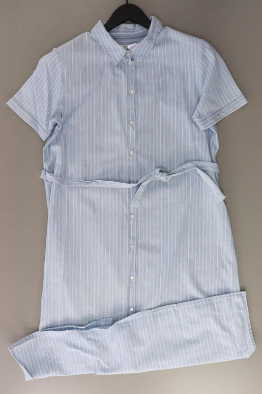 Jacqueline de Yong Kurzarmkleid Gr. 40 gestreift mit Gürtel blau aus Baumwolle