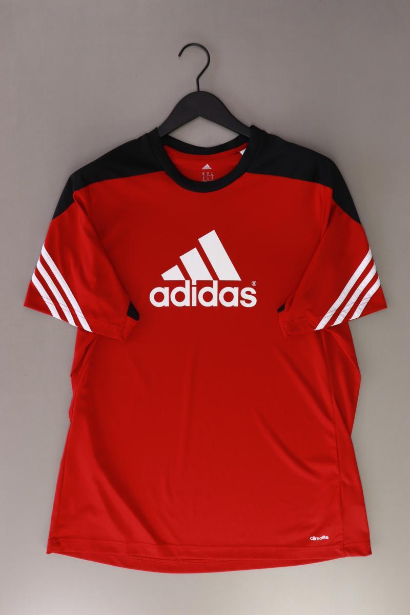 Adidas Sportshirt für Herren Gr. XL Kurzarm rot aus Polyester