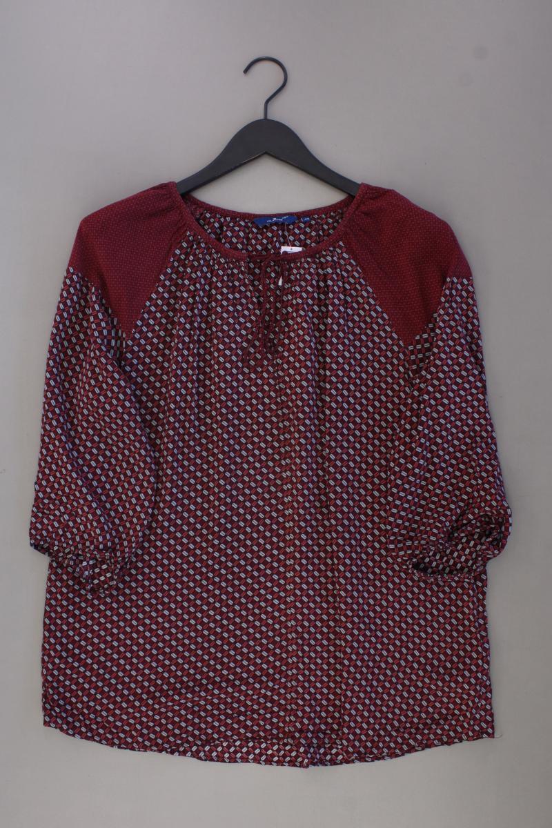 Tom Tailor Classic Bluse Gr. 42 geometrisches Muster 3/4 Ärmel rot aus Viskose