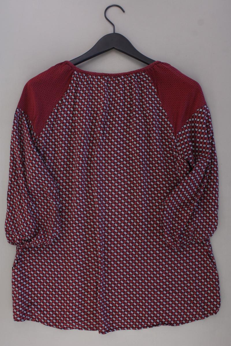 Tom Tailor Classic Bluse Gr. 42 geometrisches Muster 3/4 Ärmel rot aus Viskose