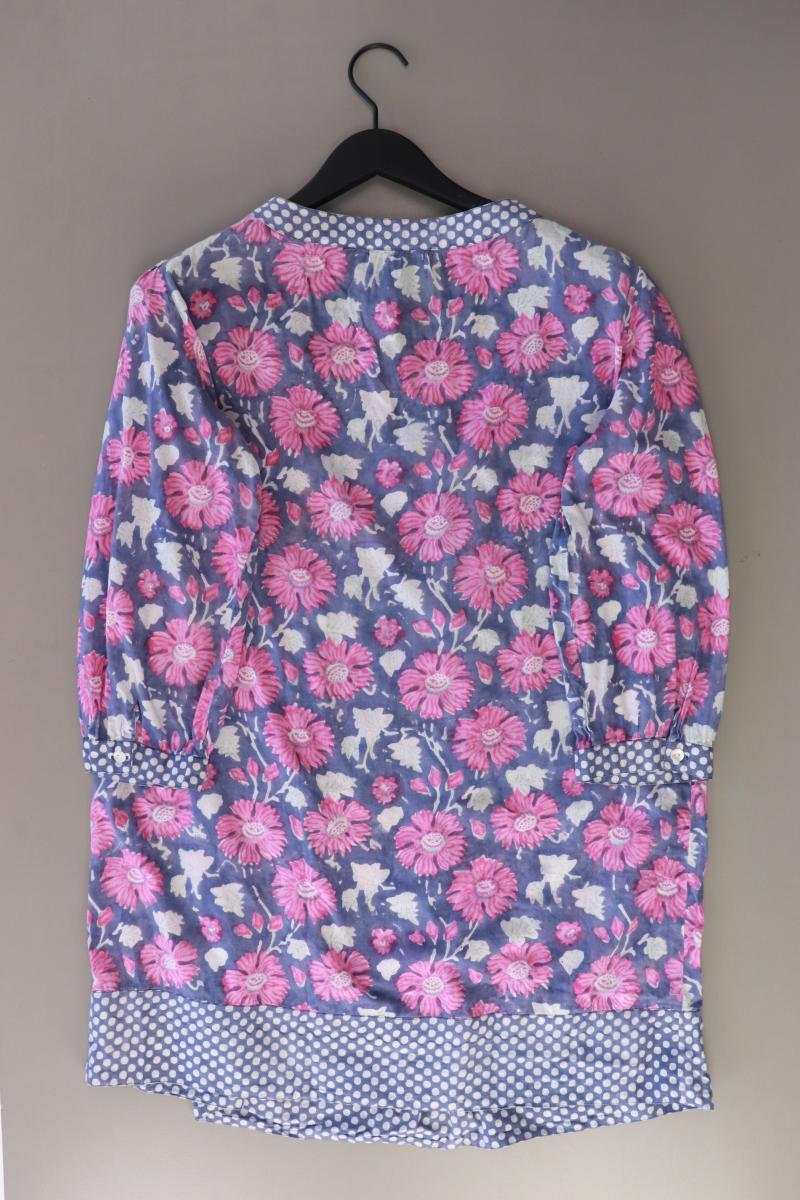 Himalaya Bluse Gr. L mit Blumenmuster blau aus Baumwolle