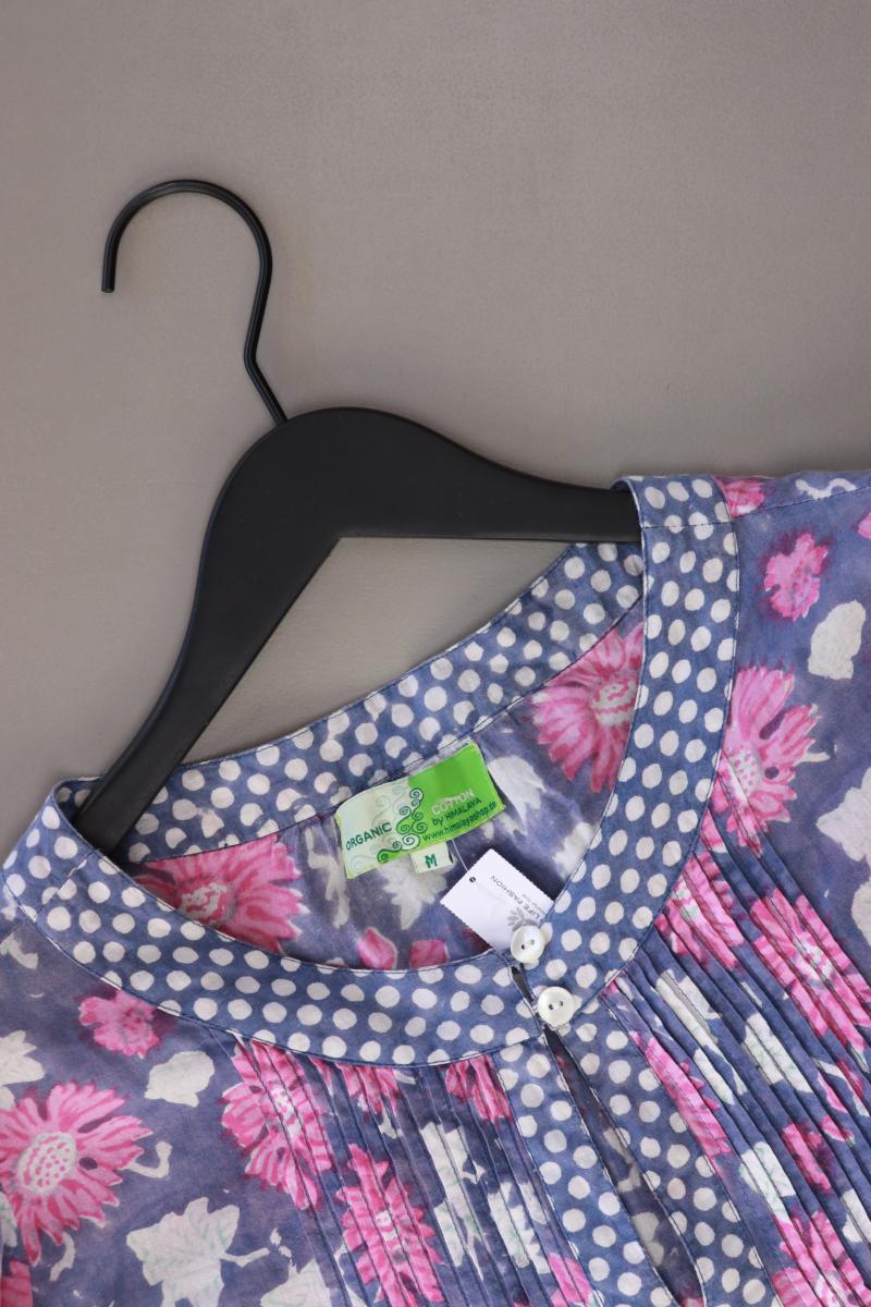 Himalaya Bluse Gr. L mit Blumenmuster blau aus Baumwolle