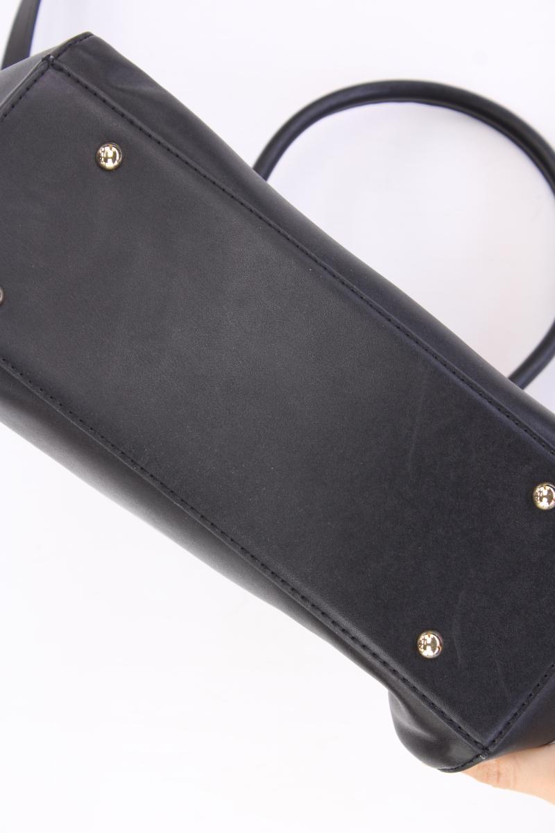 L. Credi Tasche mit wechselnbaren Deckeln neuwertig schwarz aus Kunstleder
