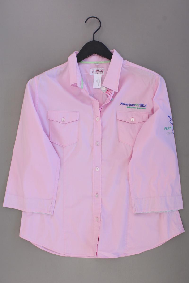 Milano Italy Classic Bluse Gr. 42 3/4 Ärmel rosa aus Baumwolle