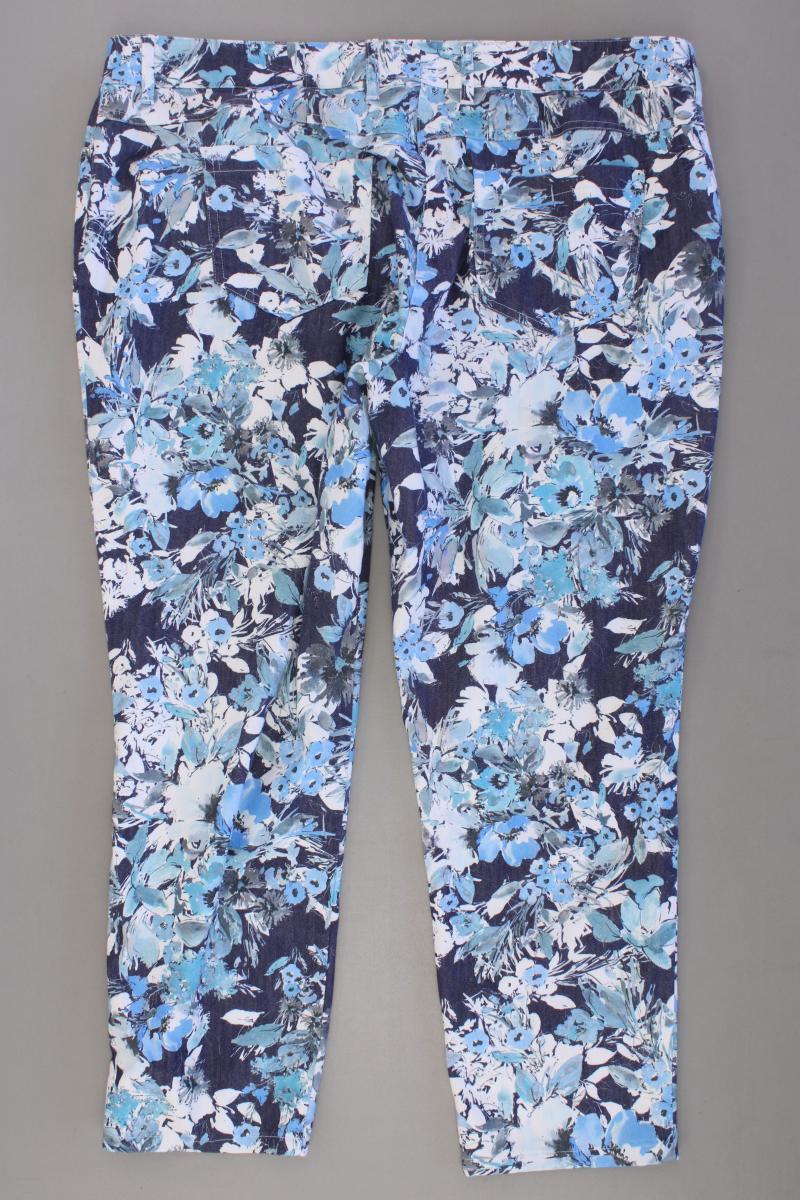 Peter Hahn Hose Gr. 48 mit Blumenmuster blau aus Baumwolle
