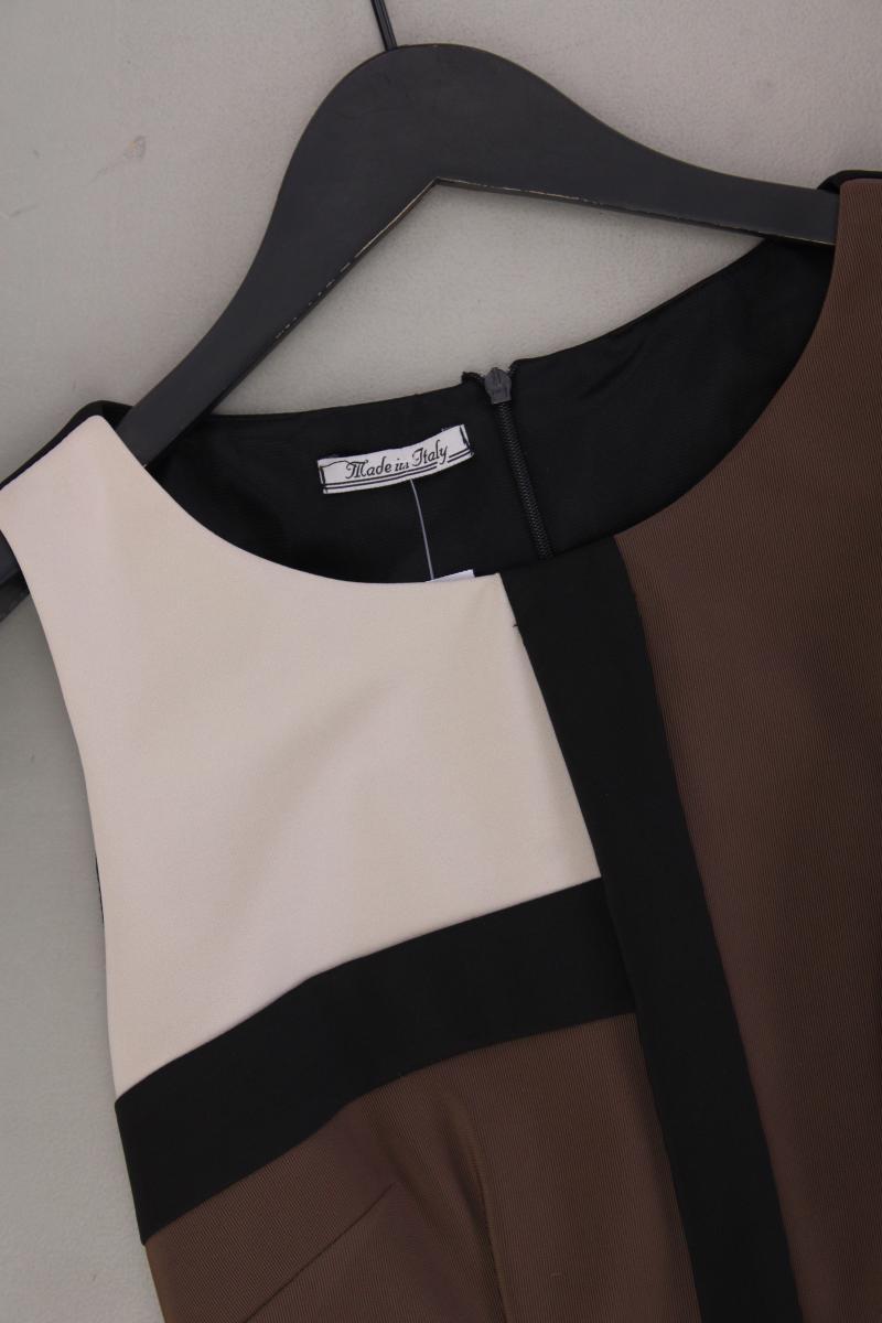 Made in Italy Etuikleid Gr. 38 geometrisches Muster Ärmellos braun aus Viskose