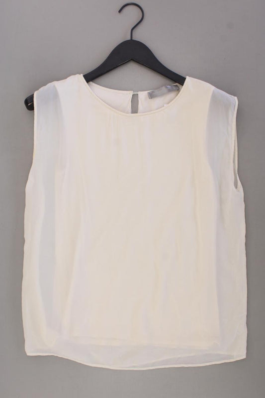 Hallhuber Donna Seidenbluse Gr. 36 Kurzarm creme