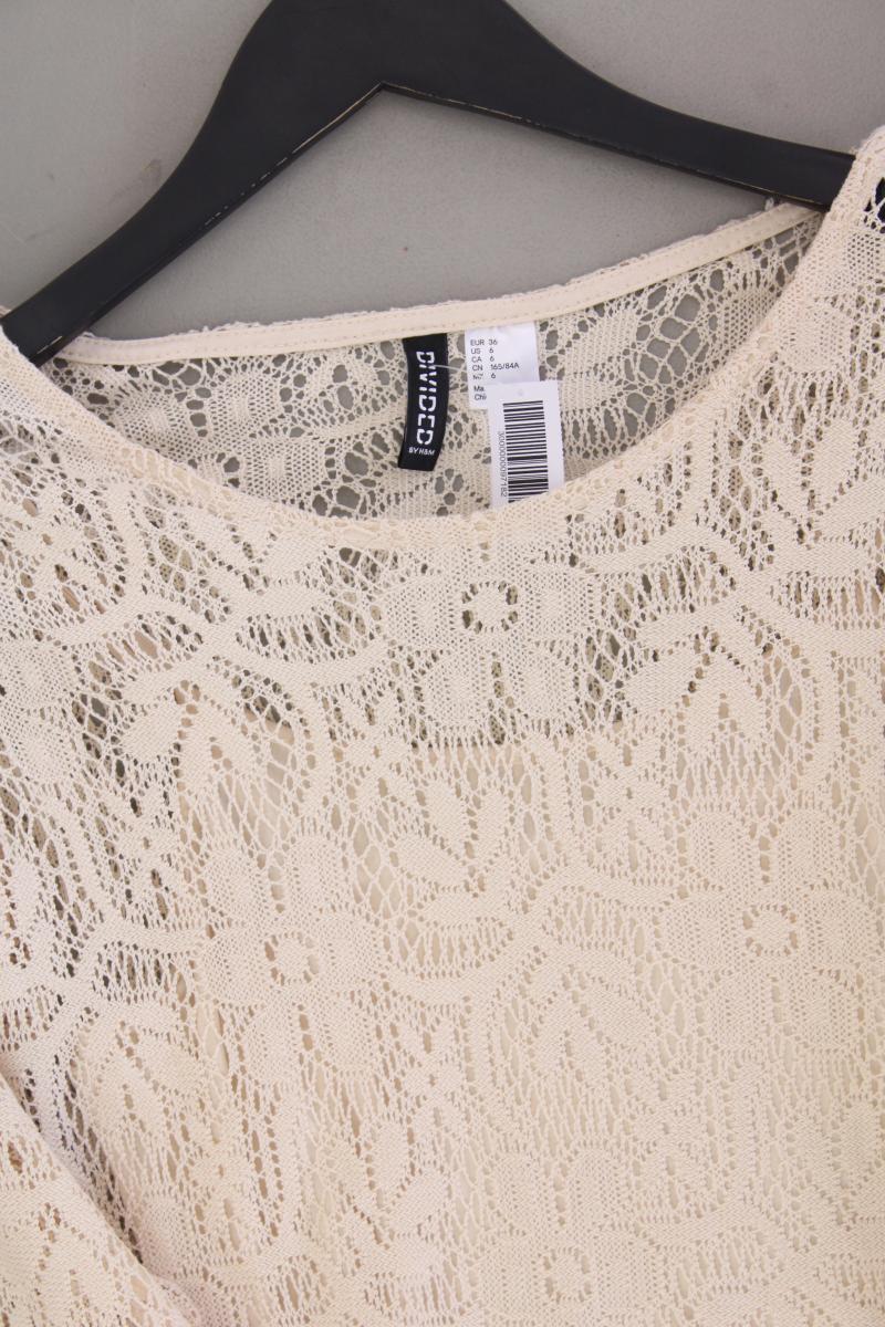 H&M Spitzenkleid Gr. 36 neuwertig 3/4 Ärmel creme aus Polyester