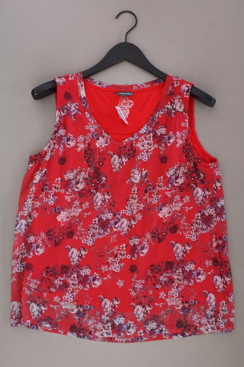 Street One Ärmellose Bluse Gr. 40 mit Blumenmuster neuwertig rot aus Polyester