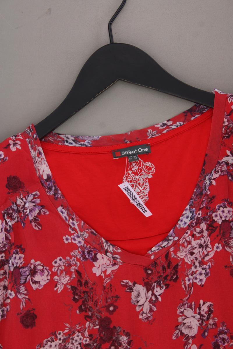 Street One Ärmellose Bluse Gr. 40 mit Blumenmuster neuwertig rot aus Polyester