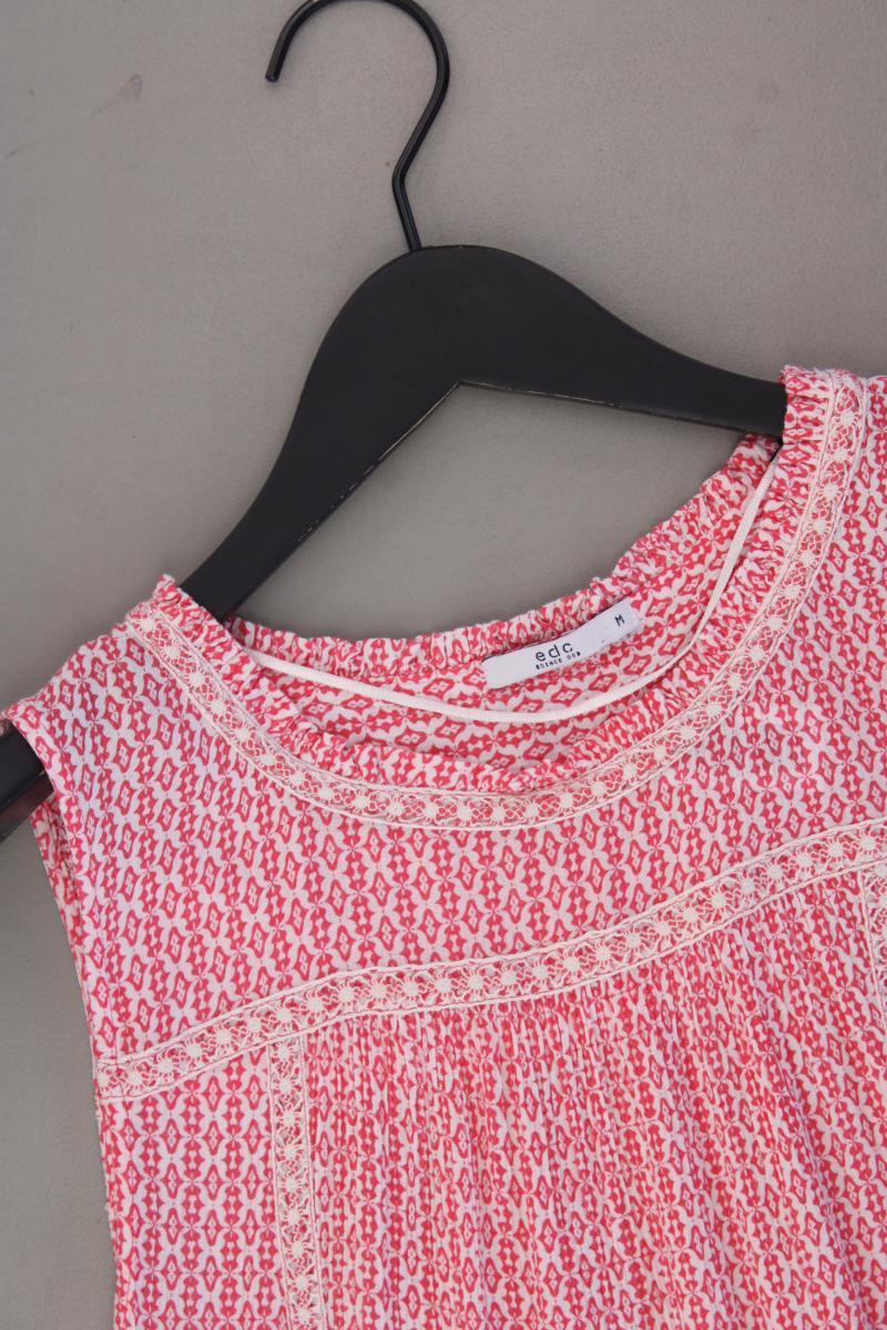 edc by Esprit Ärmellose Bluse Gr. M geometrisches Muster neuwertig rot