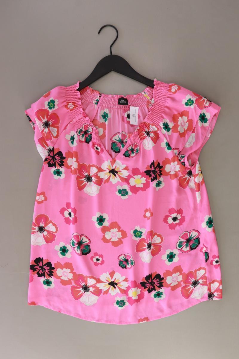 s.Oliver Black Label Kurzarmbluse Gr. 38 mit Blumenmuster neuwertig pink