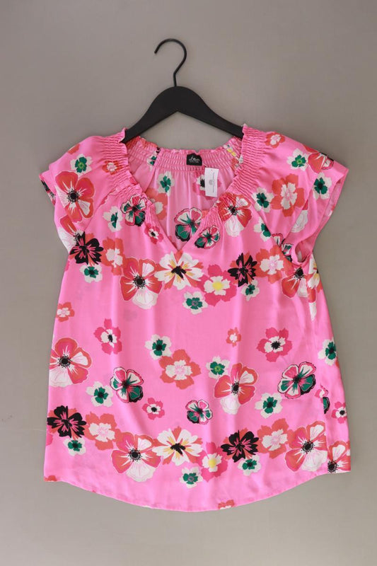 s.Oliver Black Label Kurzarmbluse Gr. 38 mit Blumenmuster neuwertig pink