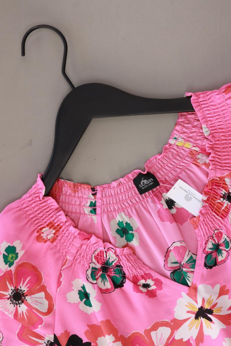 s.Oliver Black Label Kurzarmbluse Gr. 38 mit Blumenmuster neuwertig pink