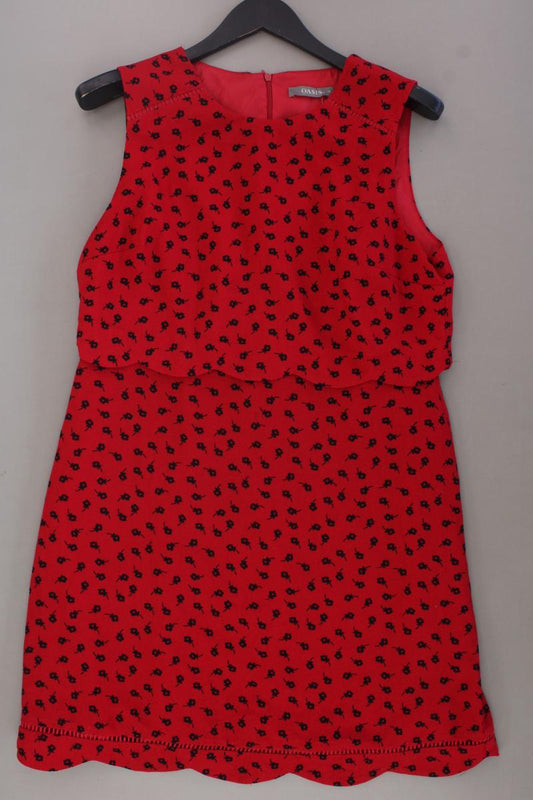 Oasis Midikleid Gr. 42 mit Blumenmuster Ärmellos rot aus Polyester