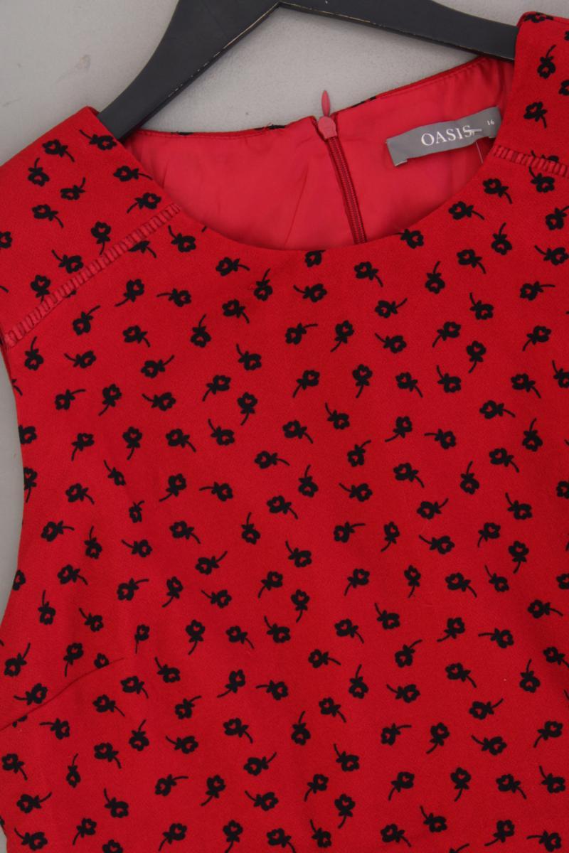 Oasis Midikleid Gr. 42 mit Blumenmuster Ärmellos rot aus Polyester
