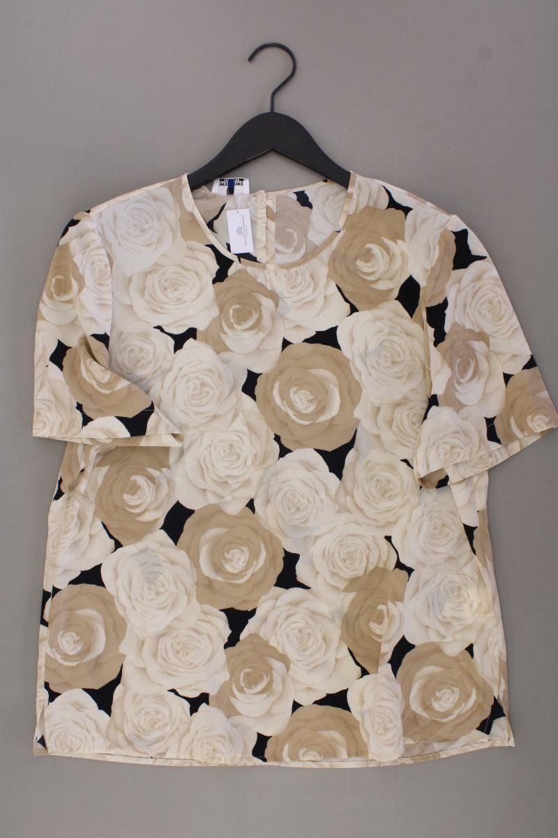 FRANKENWÄLDER Kurzarmbluse Gr. 42 mit Blumenmuster Vintage creme aus Polyester