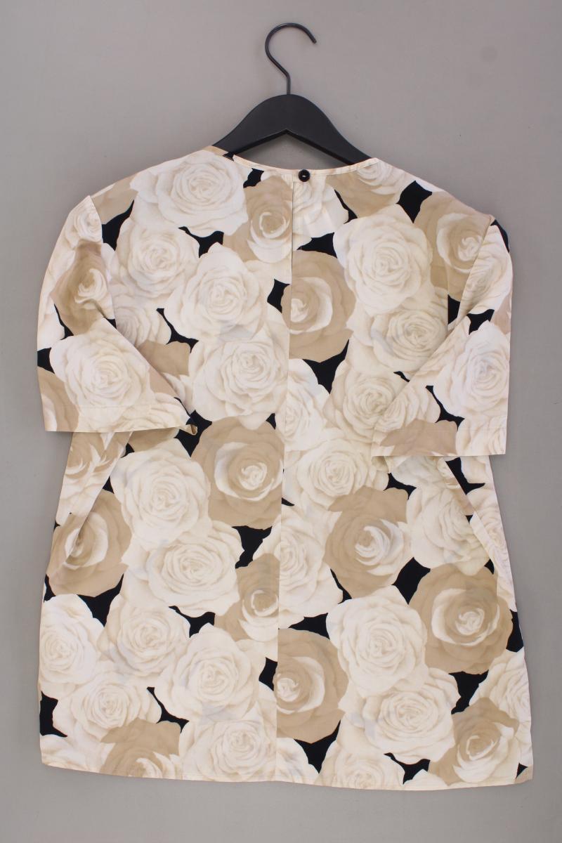 FRANKENWÄLDER Kurzarmbluse Gr. 42 mit Blumenmuster Vintage creme aus Polyester