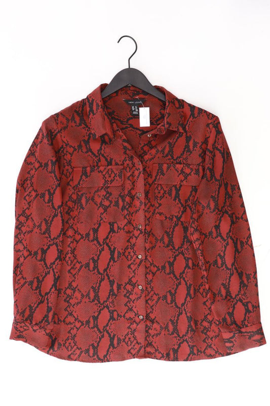 New Look Langarmbluse Gr. 44 mit Tierdruck rot aus Polyester
