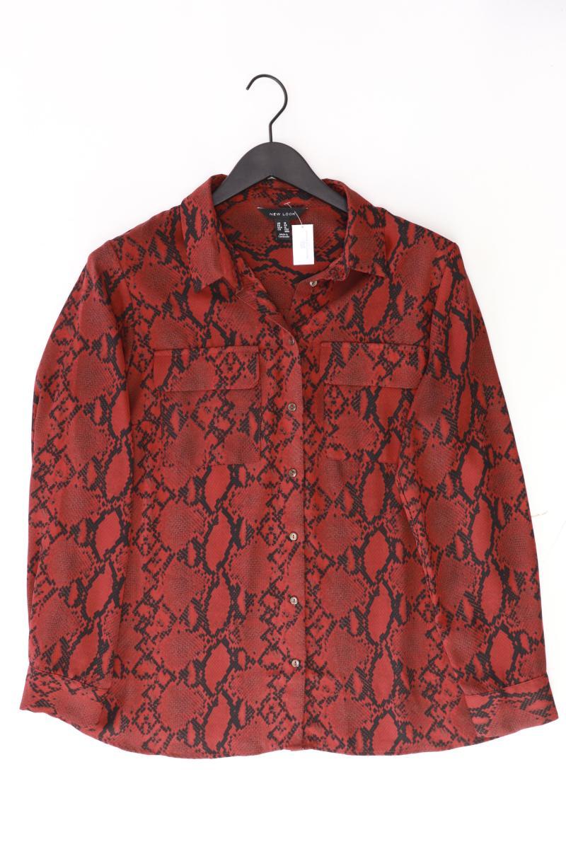 New Look Langarmbluse Gr. 44 mit Tierdruck rot aus Polyester