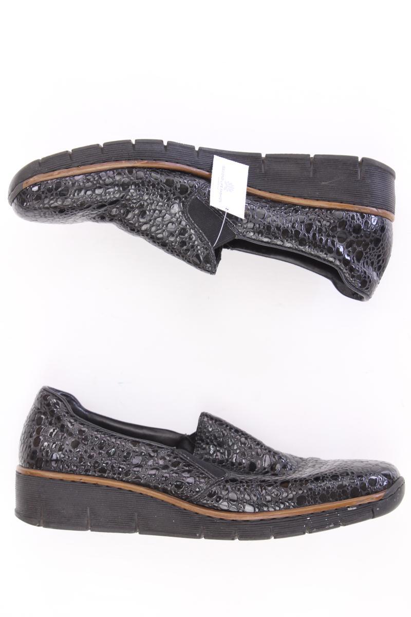 Rieker Loafers Gr. 41 schwarz aus Kunstleder