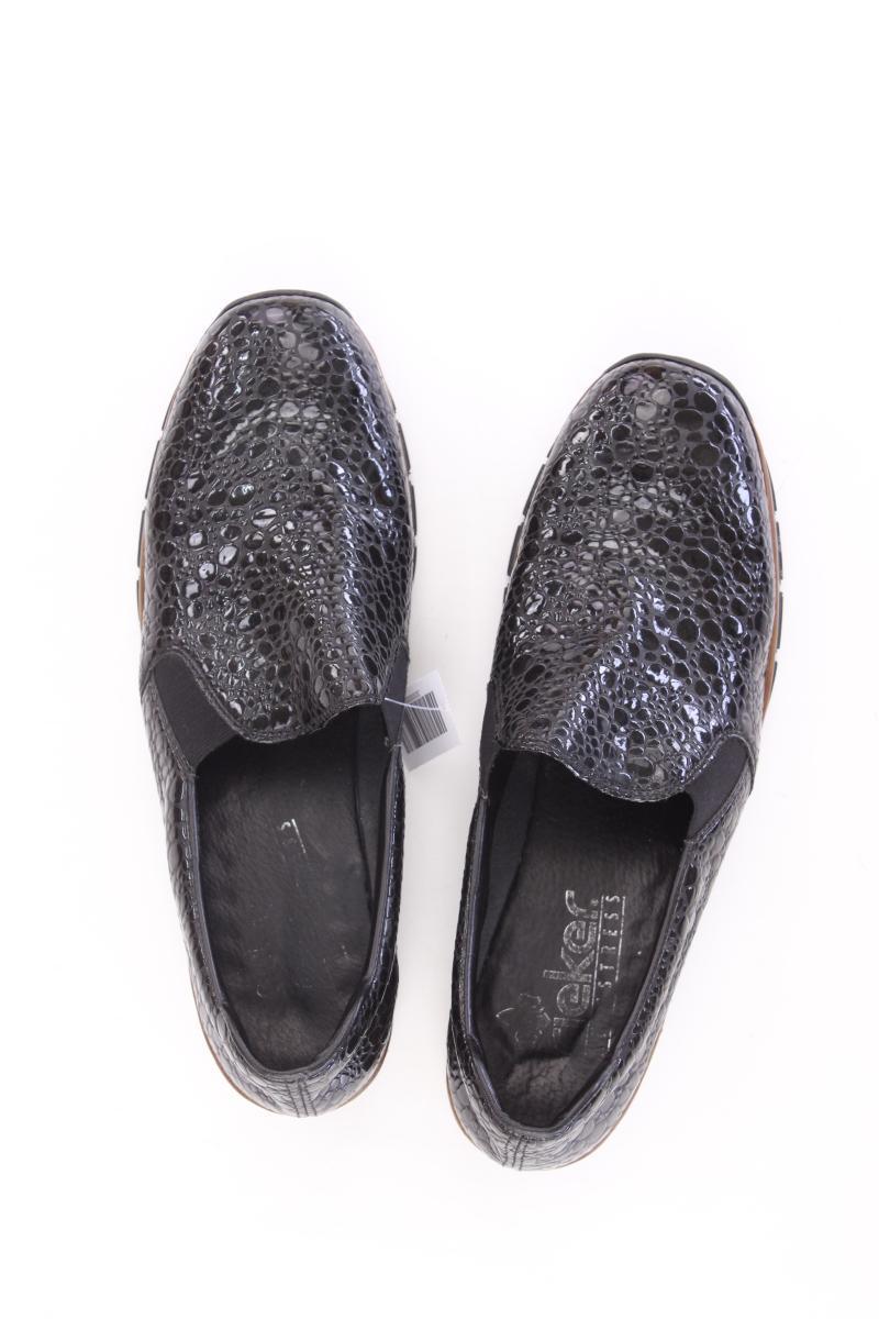 Rieker Loafers Gr. 41 schwarz aus Kunstleder