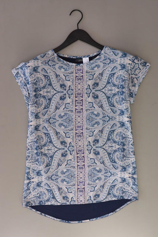 Esprit Kurzarmbluse Gr. M mit Paisleymuster blau aus Viskose