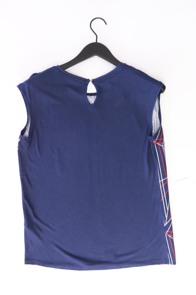 Esprit Kurzarmbluse Gr. M geometrisches Muster blau aus Polyester