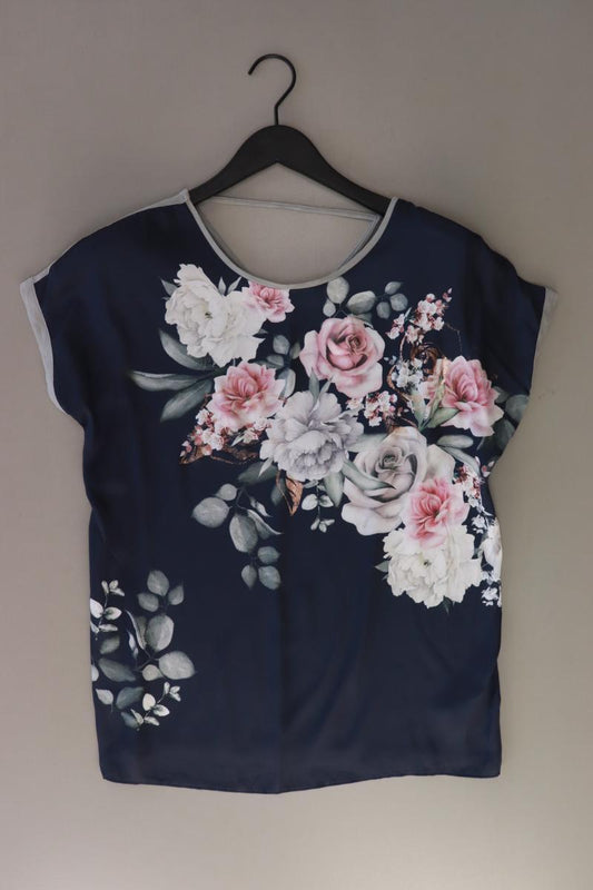 Esprit Comfort Bluse Gr. M mit Blumenmuster blau aus Polyester