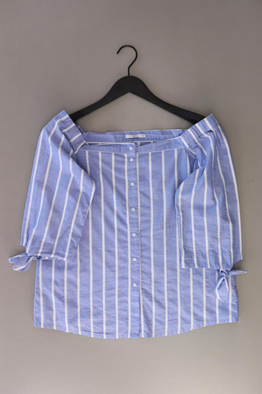 edc by Esprit Regular Bluse Gr. M gestreift 3/4 Ärmel mit Carmen-Ausschnitt blau