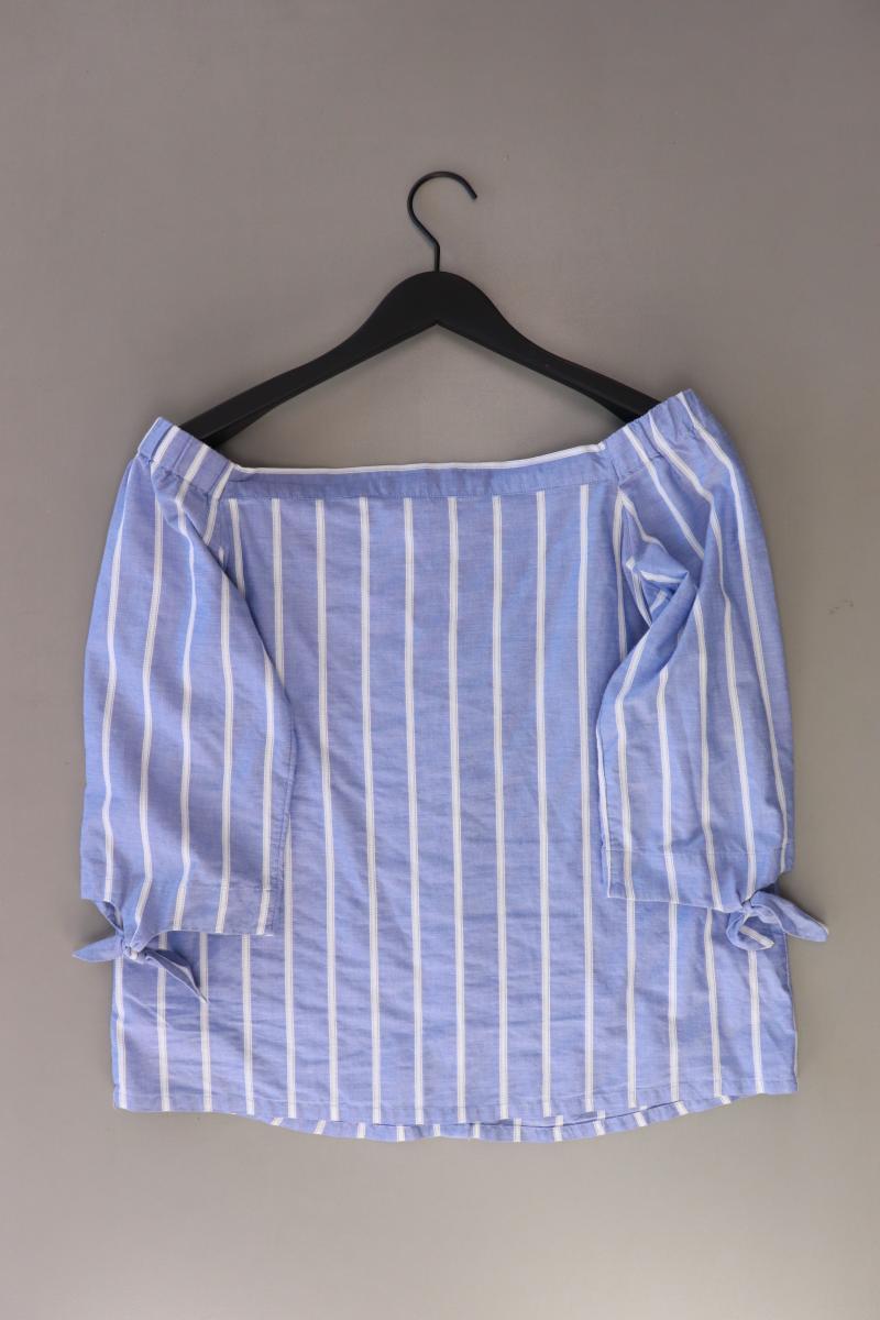 edc by Esprit Regular Bluse Gr. M gestreift 3/4 Ärmel mit Carmen-Ausschnitt blau