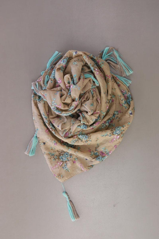 Tuch mit Blumenmuster braun