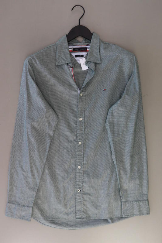 Tommy Hilfiger Langarmhemd für Herren Gr. L grün aus Baumwolle