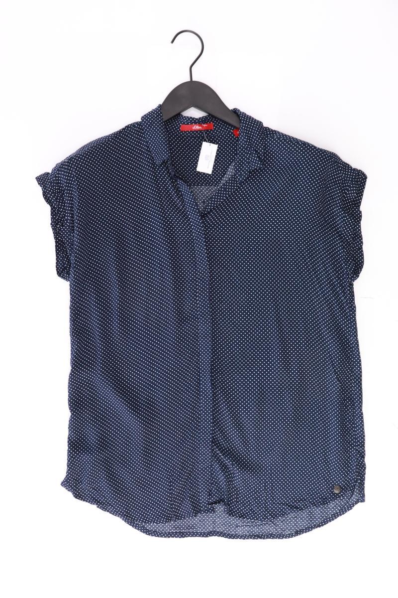 s.Oliver Kurzarmbluse Gr. 36 gepunktet blau