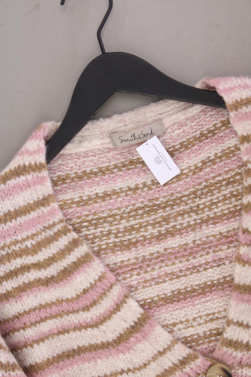 Smith & Soul Strickjacke Gr. M gestreift Langarm rosa aus Polyacryl