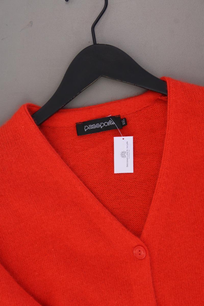 Passport Strickjacke Gr. XXL Langarm orange aus Wolle