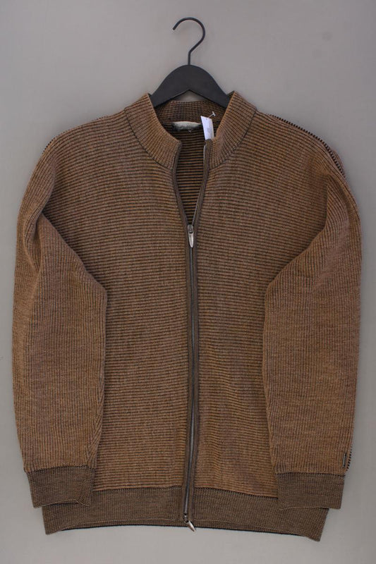 Carlo Colucci Strickjacke für Herren Gr. 50 Langarm Vintage braun aus Baumwolle
