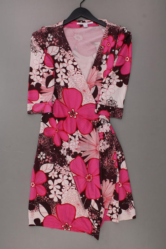 Diane von Furstenberg Wickelkleid Gr. US 8 mit Blumenmuster 3/4 Ärmel pink